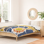 Modern floral illustration; Backyard flower Duvet Cover Gallery Image 2