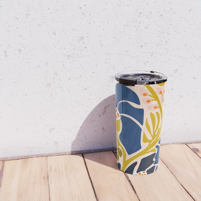 Modern floral illustration; Backyard flower Travel Mug Gallery Image 4