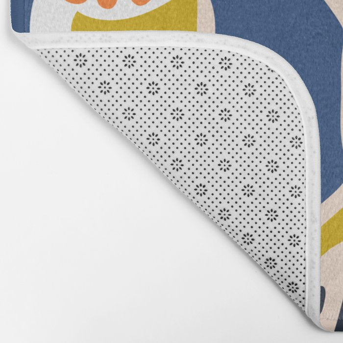 Modern floral illustration; Backyard flower Bath Mat Gallery Image 2