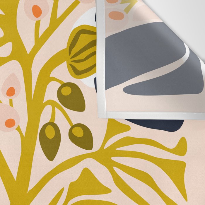 Modern floral illustration; Backyard flower Wall Tapestry Gallery Image 3