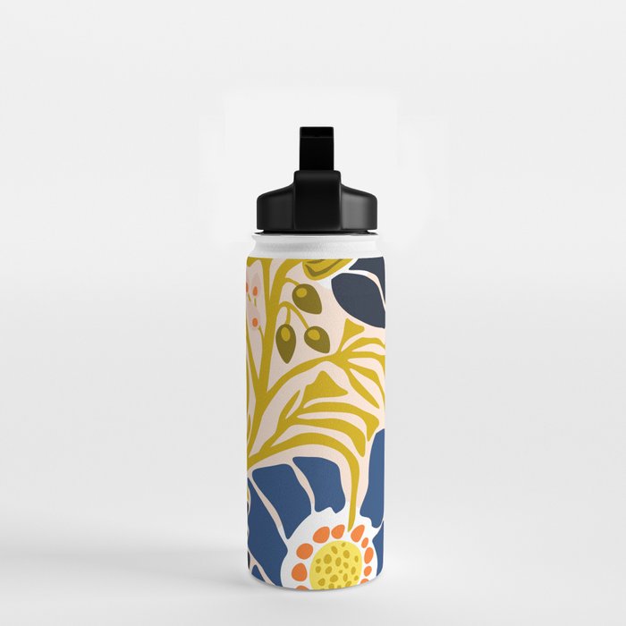 Modern floral illustration; Backyard flower Water Bottle Gallery Image 2