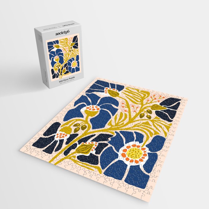 Modern floral illustration; Backyard flower Jigsaw Puzzle Gallery Image 2