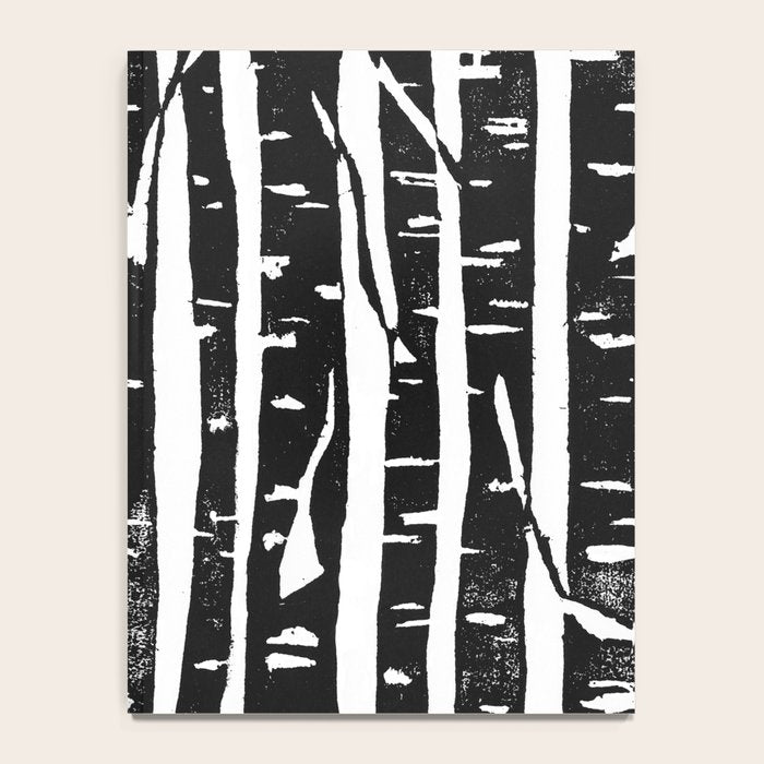 Woodcut Birches Black Notebook Gallery Image 4