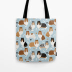 Rough Collie Dog Paws and Bones Pattern Tote Bag Gallery Image 1