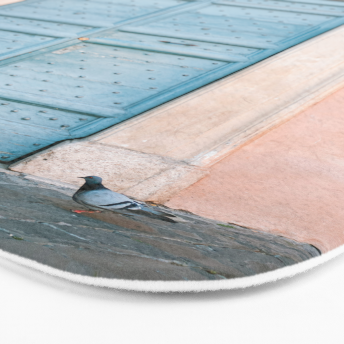 Blue Trastevere Rome front door | Italy pastel travel photography | Front door collection Bath Mat Gallery Image 3