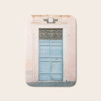 Blue Trastevere Rome front door | Italy pastel travel photography | Front door collection Bath Mat Gallery Image 1