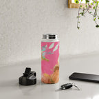 pink peachy branch in summer garden Water Bottle Gallery Image 4