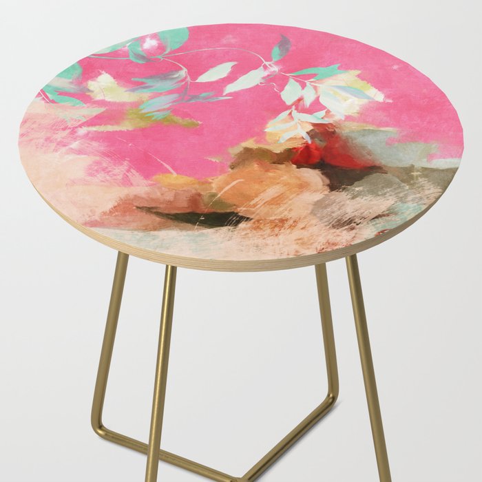 pink peachy branch in summer garden Side Table Gallery Image 2