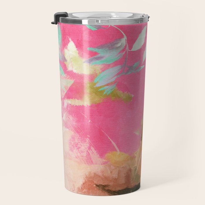 pink peachy branch in summer garden Travel Mug Gallery Image 3
