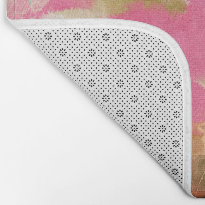 pink peachy branch in summer garden Bath Mat Gallery Image 2