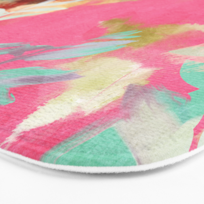 pink peachy branch in summer garden Bath Mat Gallery Image 3