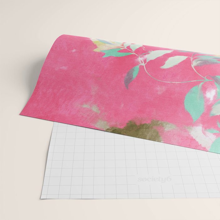 pink peachy branch in summer garden Wrapping Paper Gallery Image 2
