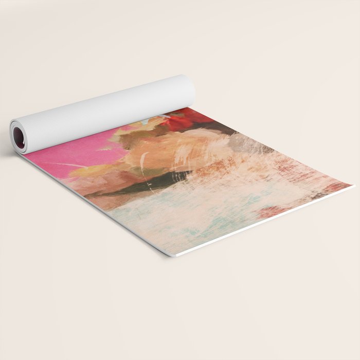 pink peachy branch in summer garden Yoga Mat Gallery Image 2