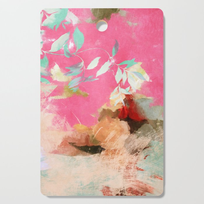 pink peachy branch in summer garden Cutting Board Gallery Image 1