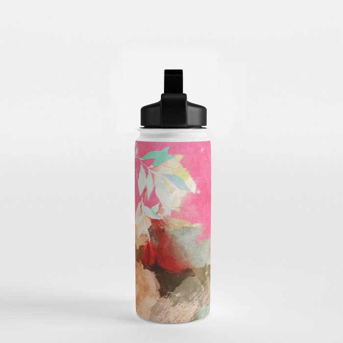 pink peachy branch in summer garden Water Bottle Gallery Image 2