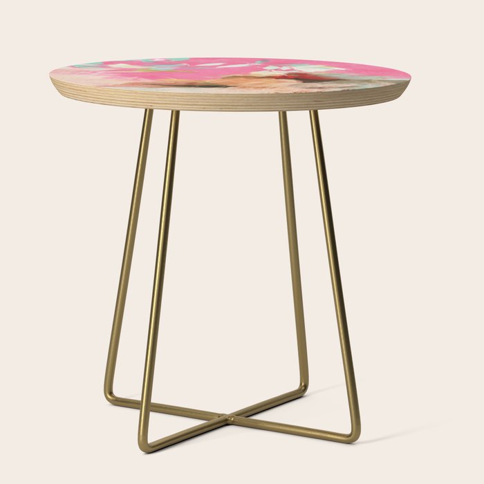 pink peachy branch in summer garden Side Table Gallery Image 1