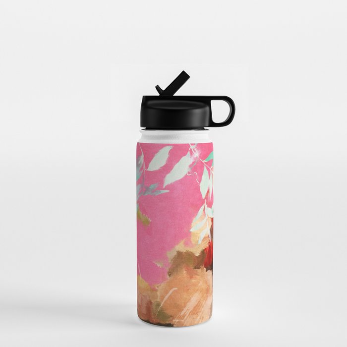 pink peachy branch in summer garden Water Bottle Gallery Image 1