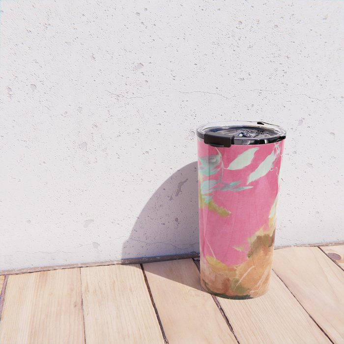 pink peachy branch in summer garden Travel Mug Gallery Image 4
