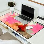 pink peachy branch in summer garden Desk Mat Gallery Image 2