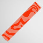 Groovy Retro Liquid Swirl Abstract Pattern in Bold Double Orange Table Runner Gallery Image 3