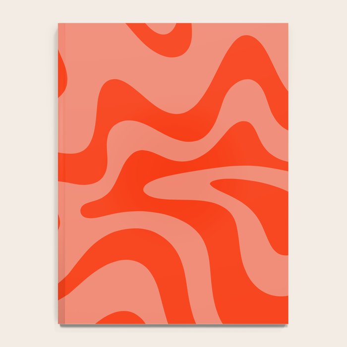 Groovy Retro Liquid Swirl Abstract Pattern in Bold Double Orange Notebook Gallery Image 4