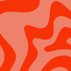 Groovy Retro Liquid Swirl Abstract Pattern in Bold Double Orange Coffee Mug Gallery Image 2