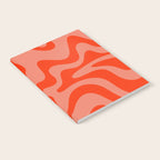 Groovy Retro Liquid Swirl Abstract Pattern in Bold Double Orange Notebook Gallery Image 2