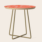 Groovy Retro Liquid Swirl Abstract Pattern in Bold Double Orange Side Table Gallery Image 1