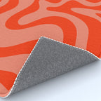 Groovy Retro Liquid Swirl Abstract Pattern in Bold Double Orange Rug Gallery Image 4