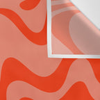 Groovy Retro Liquid Swirl Abstract Pattern in Bold Double Orange Wall Tapestry Gallery Image 3