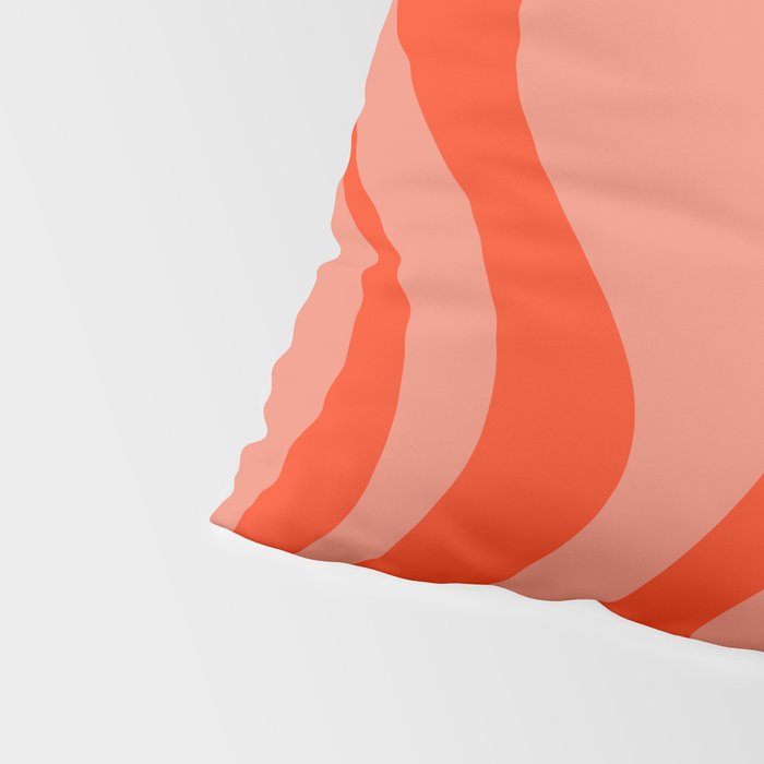 Groovy Retro Liquid Swirl Abstract Pattern in Bold Double Orange Pillow Sham Gallery Image 4
