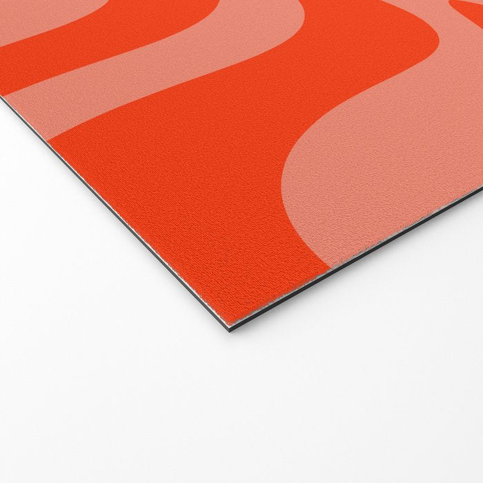 Groovy Retro Liquid Swirl Abstract Pattern in Bold Double Orange Welcome Mat Gallery Image 2