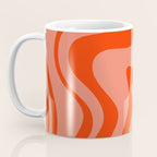 Groovy Retro Liquid Swirl Abstract Pattern in Bold Double Orange Coffee Mug Gallery Image 3