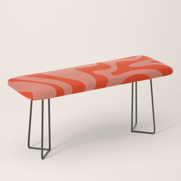 Groovy Retro Liquid Swirl Abstract Pattern in Bold Double Orange Bench Gallery Image 1