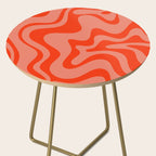 Groovy Retro Liquid Swirl Abstract Pattern in Bold Double Orange Side Table Gallery Image 2