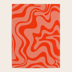 Groovy Retro Liquid Swirl Abstract Pattern in Bold Double Orange Poster Gallery Image 4