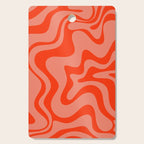 Groovy Retro Liquid Swirl Abstract Pattern in Bold Double Orange Cutting Board Gallery Image 1