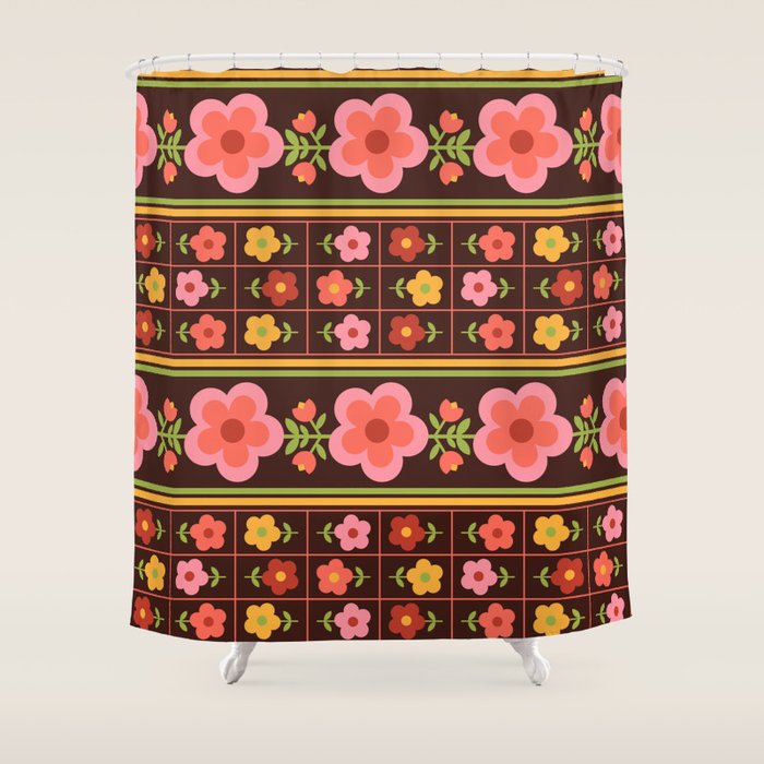 Retro Brownie Shower Curtain Gallery Image 1