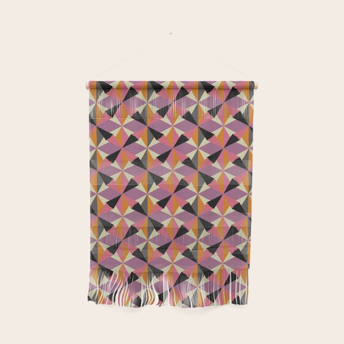 Geometric Color Utopia orange, lilac, gray, cream and black Wall Hanging Gallery Image 1