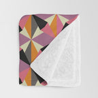 Geometric Color Utopia orange, lilac, gray, cream and black Throw Blanket Gallery Image 3