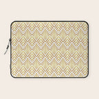 Gold art deco diamonds on white Laptop Sleeve Gallery Image 1