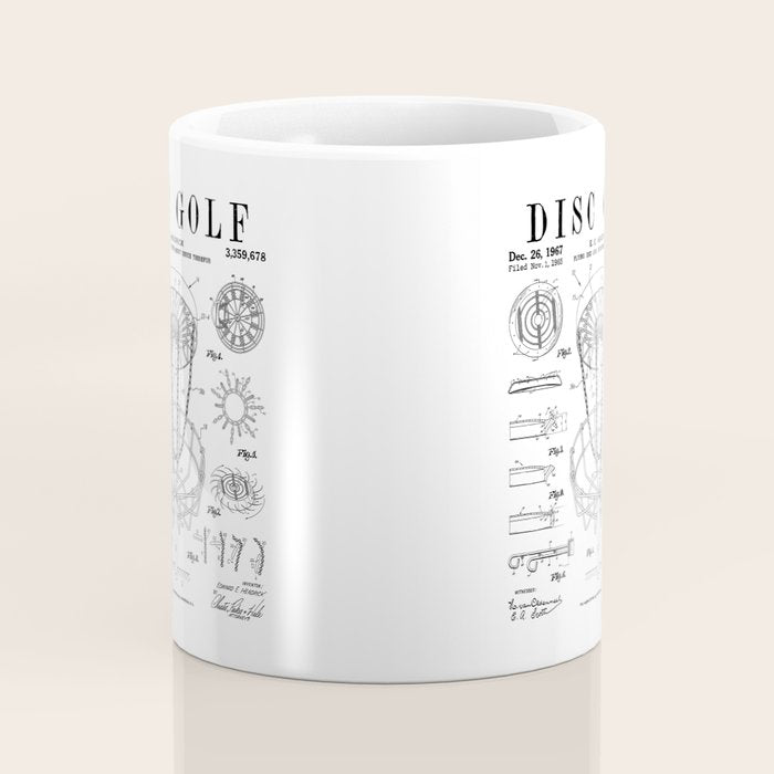 Disc Golf Frolf Frisbee Basket Vintage Patent Drawing Print Coffee Mug Gallery Image 4