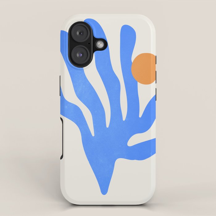 Jazz Blue Leaf: Matisse Series 02 | Mid-Century Edition iPhone Case Gallery Image 1