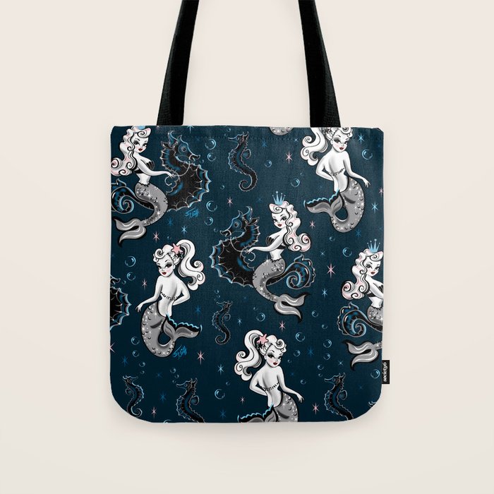 Pearla the Mermaid Riding on a Seahorse Tote Bag Gallery Image 1