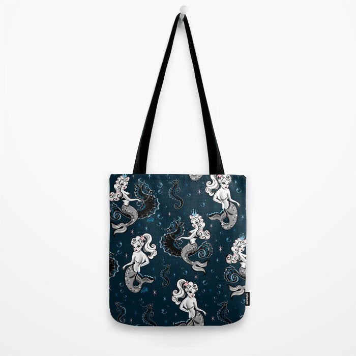 Pearla the Mermaid Riding on a Seahorse Tote Bag Gallery Image 2
