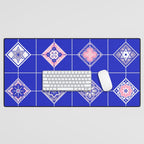 Talavera Mexican Tile - Pink & Periwinkle Palette Desk Mat Gallery Image 1
