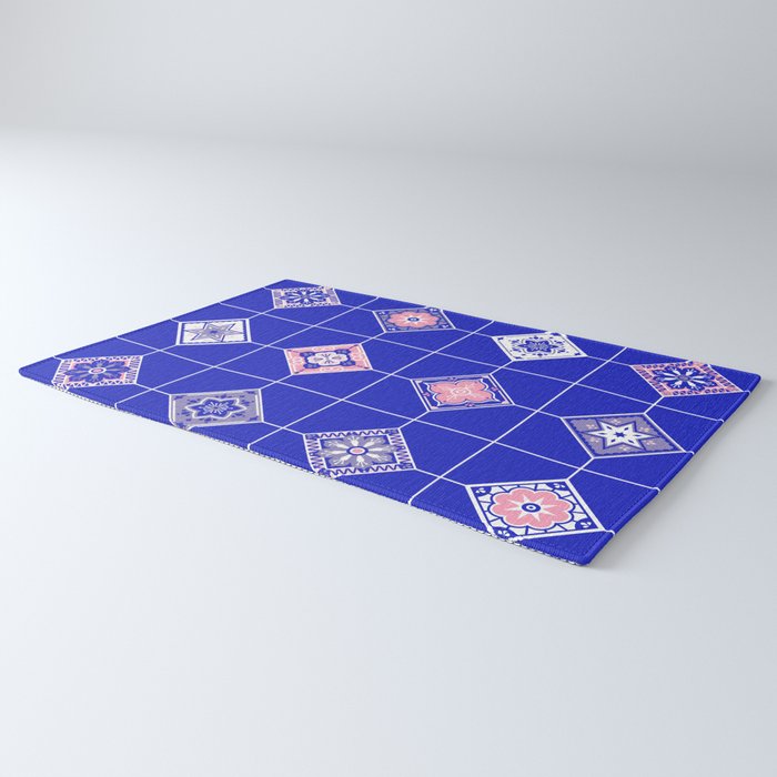 Talavera Mexican Tile - Pink & Periwinkle Palette Rug Gallery Image 3