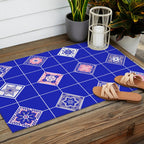 Talavera Mexican Tile - Pink & Periwinkle Palette Outdoor Rug Gallery Image 2