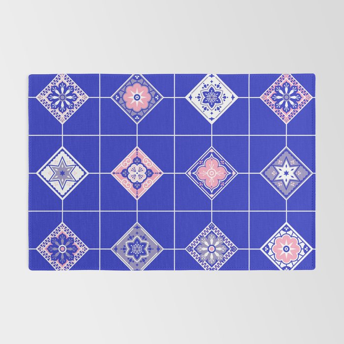 Talavera Mexican Tile - Pink & Periwinkle Palette Rug Gallery Image 2