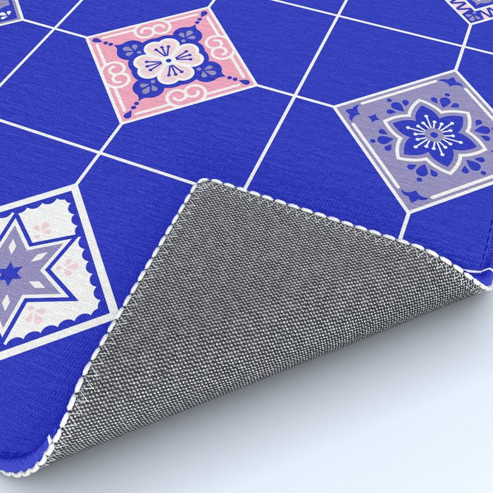Talavera Mexican Tile - Pink & Periwinkle Palette Rug Gallery Image 4